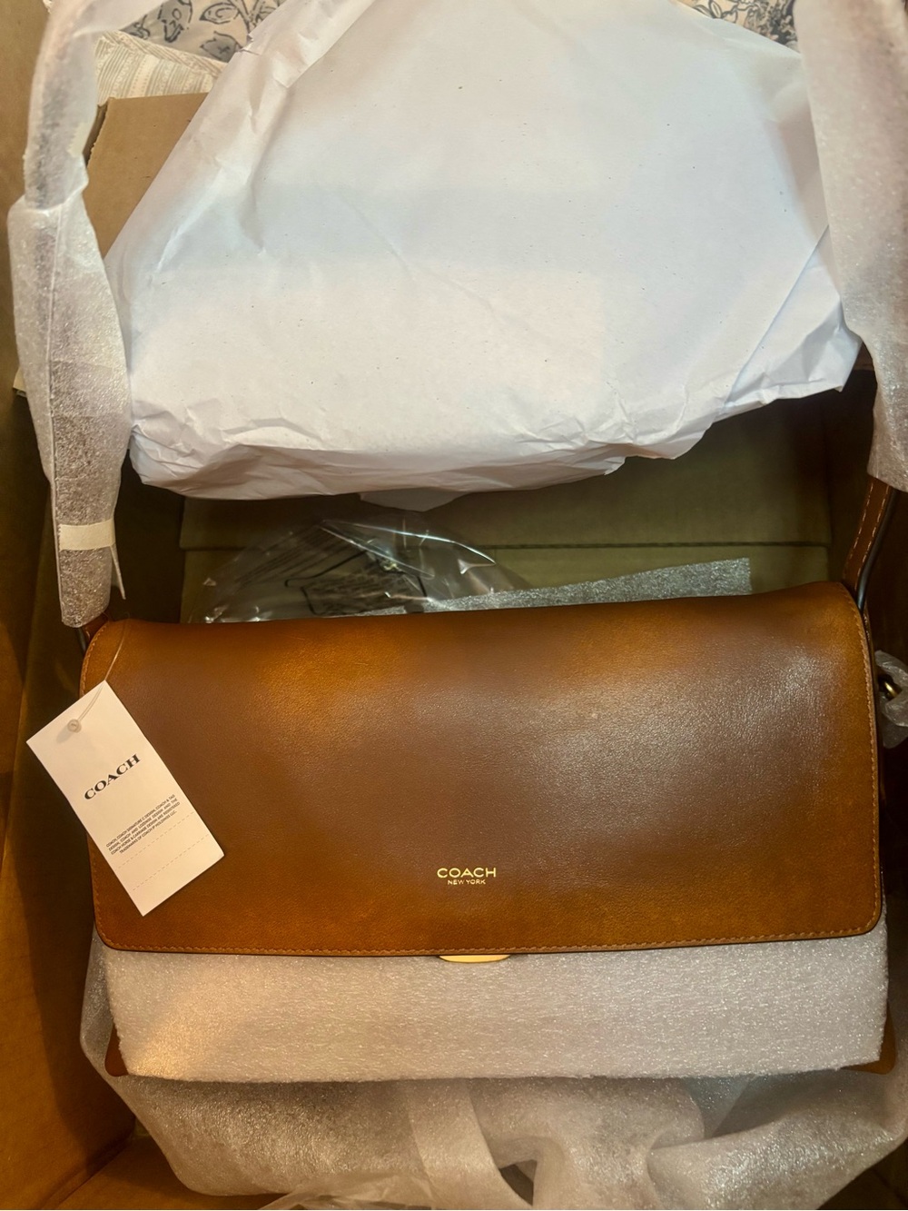NWT Coach Loved Brown Leather Flap Shoulder Bag….part of Coach’s 8/5 drop - Picture 3 of 10